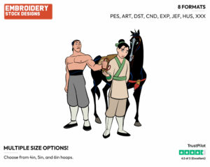 Shang Sending Mulan Packing - Disney's Mulan - Embroidery Design in 3 sizes & 8 formats