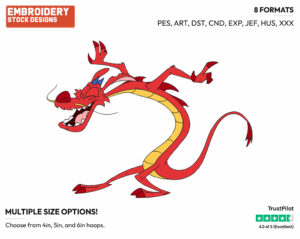 Mushu Laughing - Disney's Mulan - Embroidery Design in 3 sizes & 8 formats