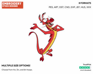 Mushu - Disney's Mulan - Embroidery Design in 3 sizes & 8 formats