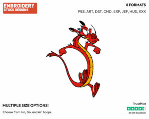 Mushu - Disney's Mulan - Embroidery Design in 3 sizes & 8 formats
