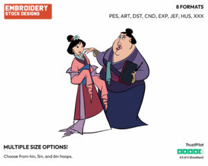 Mulan And The Matchmaker - Disney's Mulan - Embroidery Design in 3 sizes & 8 formats