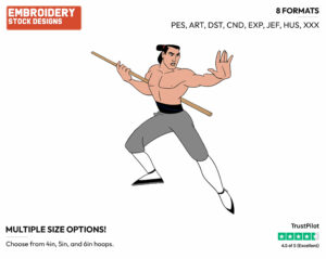 Shang Training - Disney's Mulan - Embroidery Design in 3 sizes & 8 formats