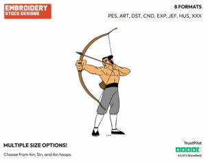 Shang, Bow, Arrow - Disney's Mulan - Embroidery Design in 3 sizes & 8 formats