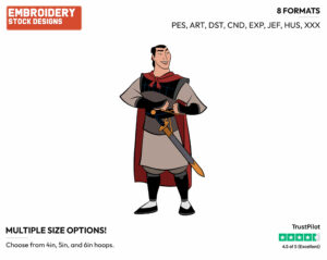 Shang - Disney's Mulan - Embroidery Design in 3 sizes & 8 formats