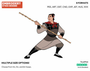 Shang Training - Disney's Mulan - Embroidery Design in 3 sizes & 8 formats