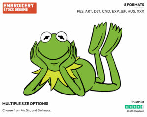 Kermit The Frog - Disney's The Muppets - Embroidery Design in 3 sizes & 8 formats