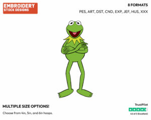 Kermit The Frog - Disney's The Muppets - Embroidery Design in 3 sizes & 8 formats