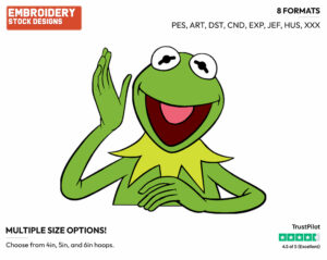 Kermit The Frog - Disney's The Muppets - Embroidery Design in 3 sizes & 8 formats