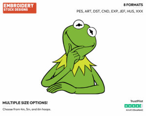 Kermit The Frog - Disney's The Muppets - Embroidery Design in 3 sizes & 8 formats
