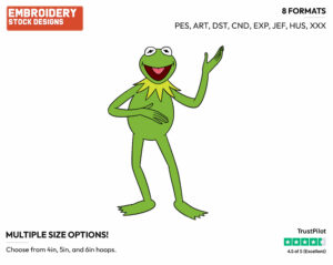 Kermit The Frog - Disney's The Muppets - Embroidery Design in 3 sizes & 8 formats