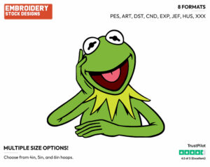 Kermit The Frog - Disney's The Muppets - Embroidery Design in 3 sizes & 8 formats