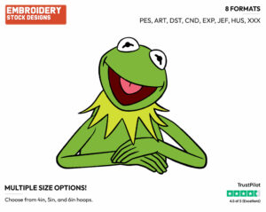 Kermit The Frog - Disney's The Muppets - Embroidery Design in 3 sizes & 8 formats