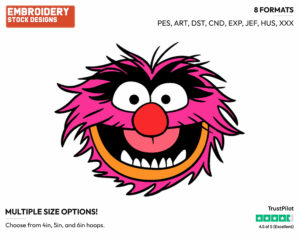 Animal's Face - Disney's The Muppets - Embroidery Design in 3 sizes & 8 formats