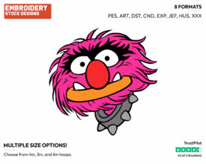 Animal's Face - Disney's The Muppets - Embroidery Design in 3 sizes & 8 formats