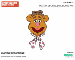 Fozzie - Disney's The Muppets - Embroidery Design in 3 sizes & 8 formats