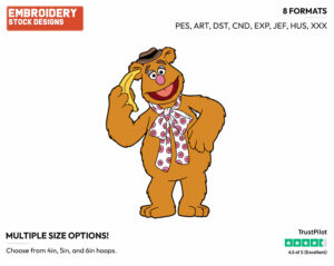 Fozzie - Disney's The Muppets - Embroidery Design in 3 sizes & 8 formats