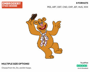 Fozzie - Disney's The Muppets - Embroidery Design in 3 sizes & 8 formats