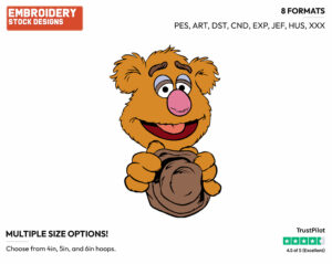 Fozzie - Disney's The Muppets - Embroidery Design in 3 sizes & 8 formats