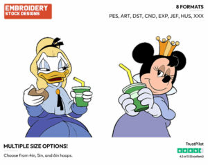 Minnie Mouse, Daisy Duck - Disney's The Three Musketeers - Embroidery Design in 3 sizes & 8 formats