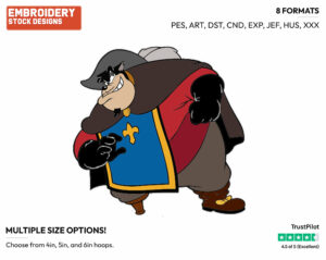 Pete - Disney's The Three Musketeers - Embroidery Design in 3 sizes & 8 formats
