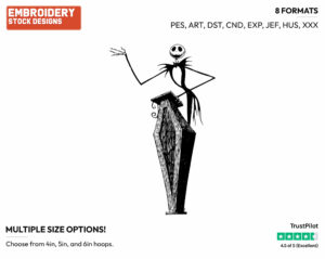 Jack Skellington Standing At Podium - Disney's The Nightmare Before Christmas - Embroidery Design in 3 sizes & 8 formats