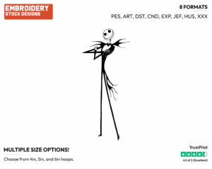 Jack Skellington Standing With Arms Crossed - Disney's The Nightmare Before Christmas - Embroidery Design in 3 sizes & 8 formats
