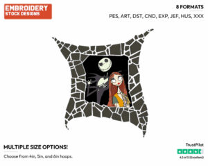 Jack Skellington, Sally - Disney's The Nightmare Before Christmas - Embroidery Design in 3 sizes & 8 formats