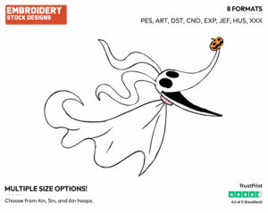 Zero - Disney's The Nightmare Before Christmas - Embroidery Design in 3 sizes & 8 formats