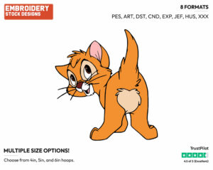 Oliver From Behind - Disney's Oliver and Company - Embroidery Design in 3 sizes & 8 formats