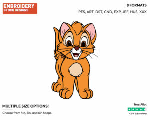 Cute Oliver - Disney's Oliver and Company - Embroidery Design in 3 sizes & 8 formats
