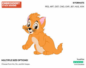 Oliver - Disney's Oliver and Company - Embroidery Design in 3 sizes & 8 formats