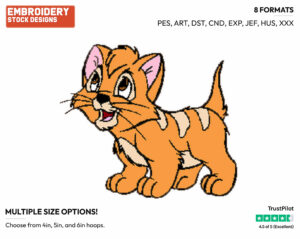 Oliver - Disney's Oliver and Company - Embroidery Design in 3 sizes & 8 formats
