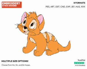 Oliver - Disney's Oliver and Company - Embroidery Design in 3 sizes & 8 formats