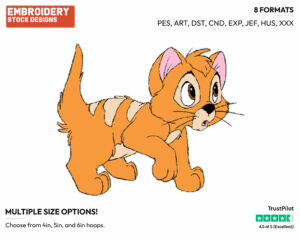 Oliver - Disney's Oliver and Company - Embroidery Design in 3 sizes & 8 formats