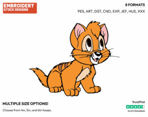 Oliver - Disney's Oliver and Company - Embroidery Design in 3 sizes & 8 formats