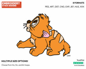 Oliver - Disney's Oliver and Company - Embroidery Design in 3 sizes & 8 formats