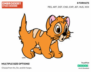 Oliver - Disney's Oliver and Company - Embroidery Design in 3 sizes & 8 formats