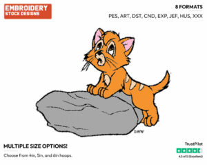 Oliver - Disney's Oliver and Company - Embroidery Design in 3 sizes & 8 formats