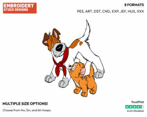 Dodger, Oliver - Disney's Oliver and Company - Embroidery Design in 3 sizes & 8 formats