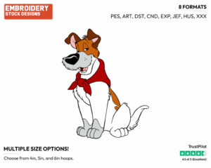 Dodger - Disney's Oliver and Company - Embroidery Design in 3 sizes & 8 formats