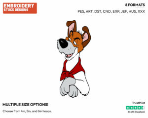 Dodger - Disney's Oliver and Company - Embroidery Design in 3 sizes & 8 formats