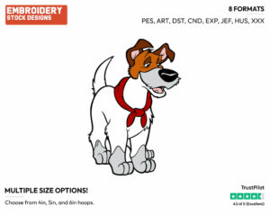 Dodger - Disney's Oliver and Company - Embroidery Design in 3 sizes & 8 formats
