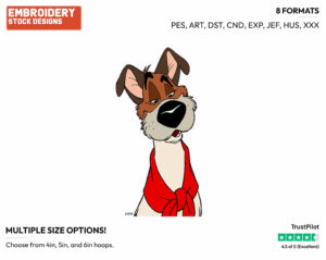 Dodger - Disney's Oliver and Company - Embroidery Design in 3 sizes & 8 formats