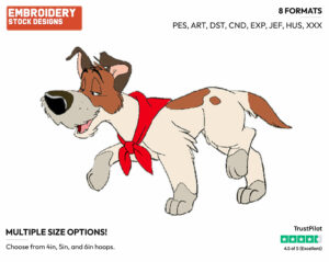 Dodger - Disney's Oliver and Company - Embroidery Design in 3 sizes & 8 formats