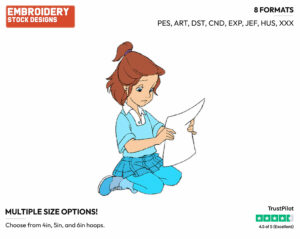 Jenny - Disney's Oliver and Company - Embroidery Design in 3 sizes & 8 formats