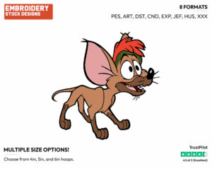 Tito - Disney's Oliver and Company - Embroidery Design in 3 sizes & 8 formats