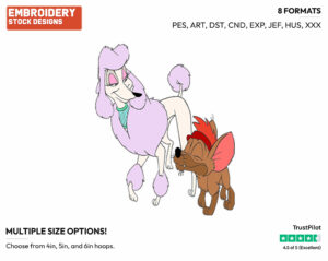 Georgette, Tito - Disney's Oliver and Company - Embroidery Design in 3 sizes & 8 formats