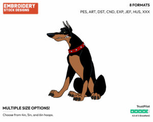 Roscoe - Disney's Oliver and Company - Embroidery Design in 3 sizes & 8 formats