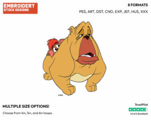 Tito, Francis - Disney's Oliver and Company - Embroidery Design in 3 sizes & 8 formats