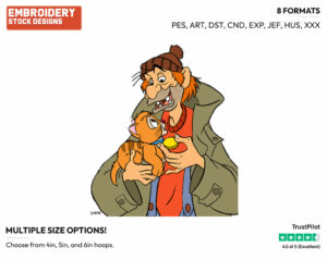 Oliver, Fagin - Disney's Oliver and Company - Embroidery Design in 3 sizes & 8 formats